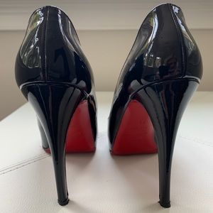 Christian Louboutin Black Patent Peep-Toe